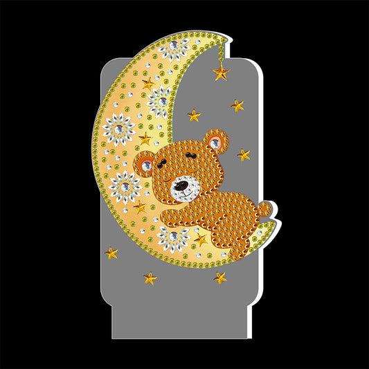 DIY Diamond Painting LED Light Moon Bear Embroidery Night Lamp Ornament Kit