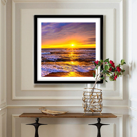 Sunset Seaside - Full Round Drill Diamond Painting 30*30CM