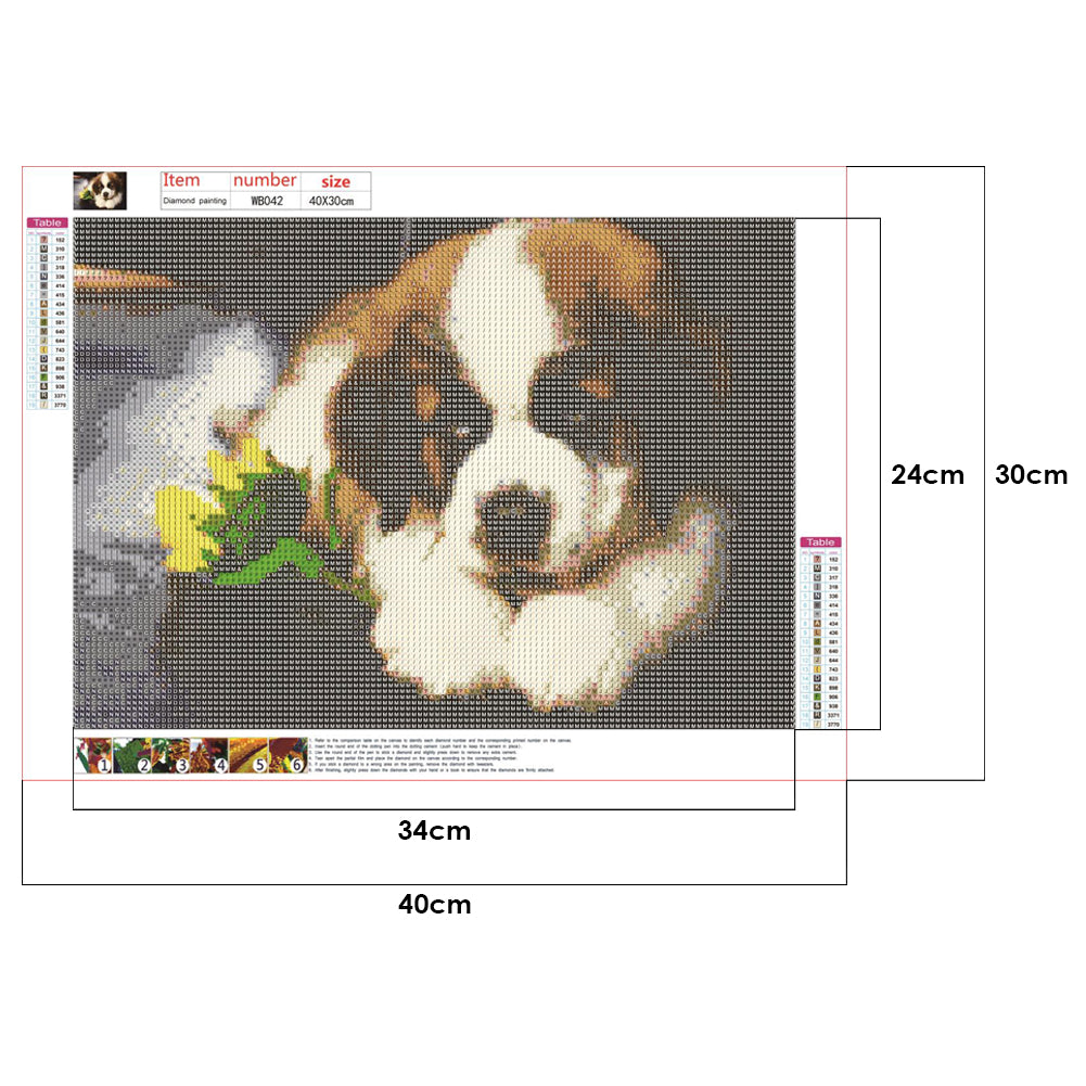 Lying Dog - Full Round Drill Diamond Painting 40*30CM