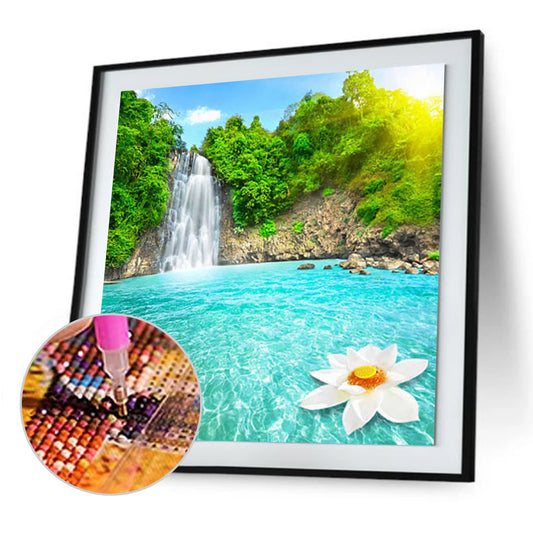 Waterfalls Scenery - Full Round Drill Diamond Painting 30*30CM
