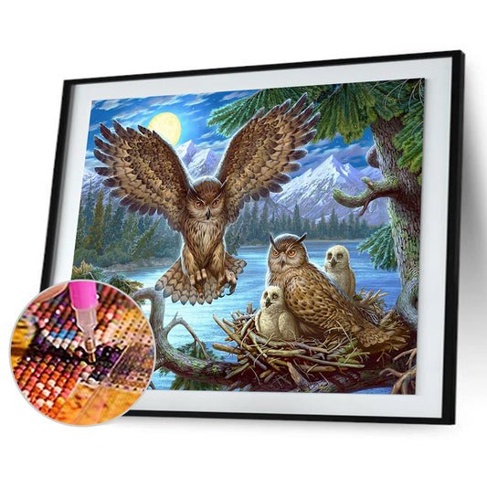 Bird Family - Full Round Drill Diamond Painting 30*40CM