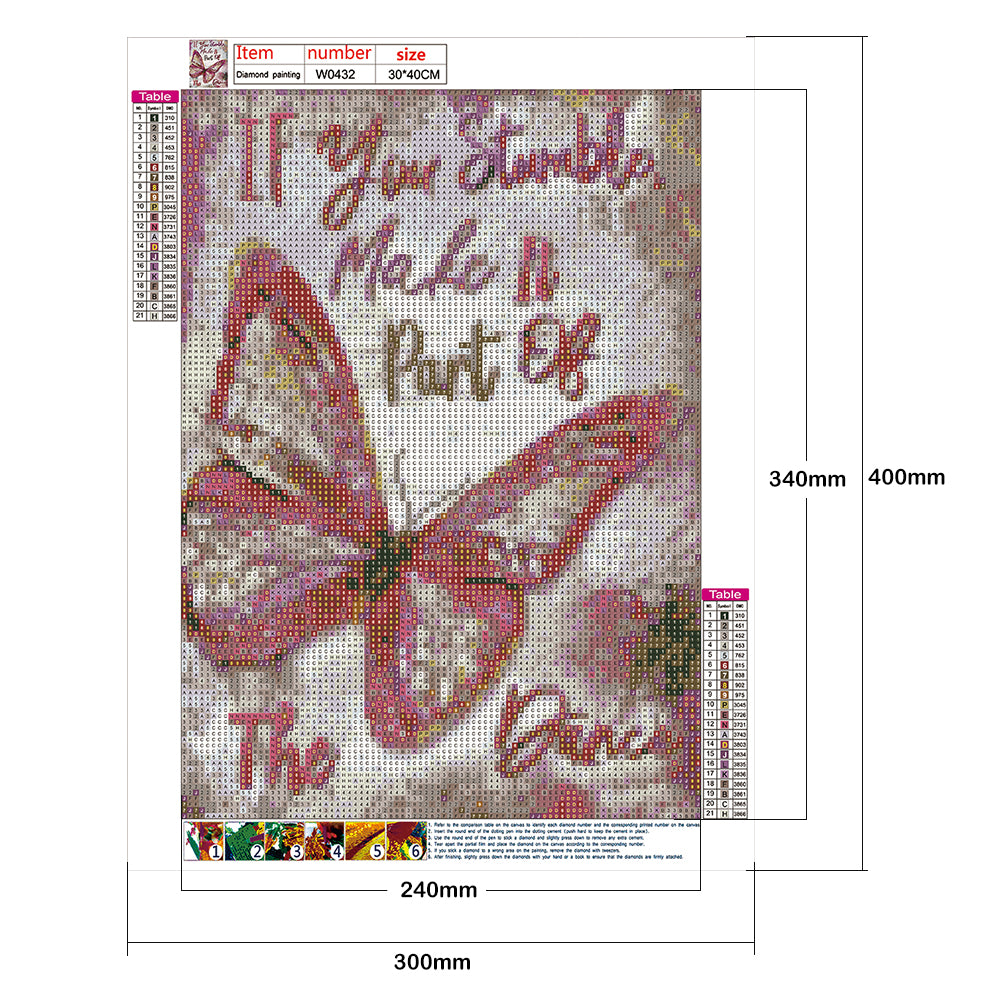 Meaningful Butterfly - Full Round Drill Diamond Painting 40*30CM
