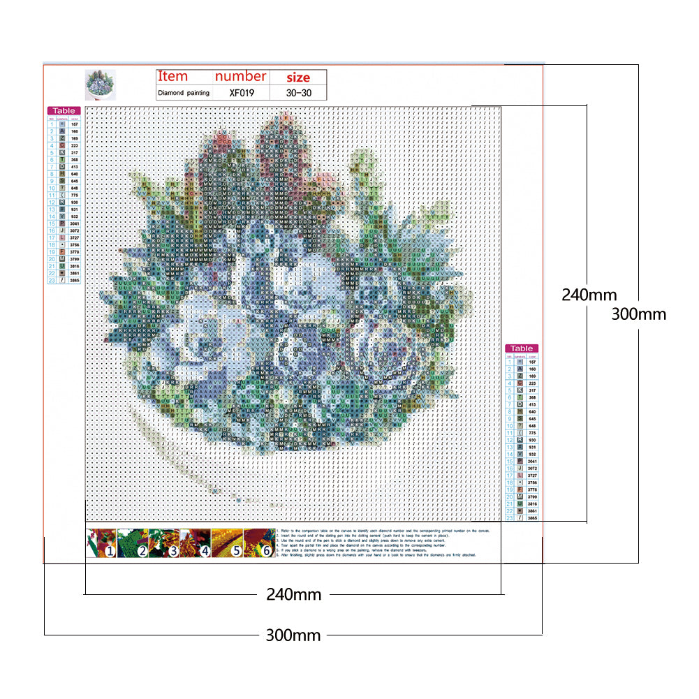 Succulent Plants - Full Round Drill Diamond Painting 30*30CM