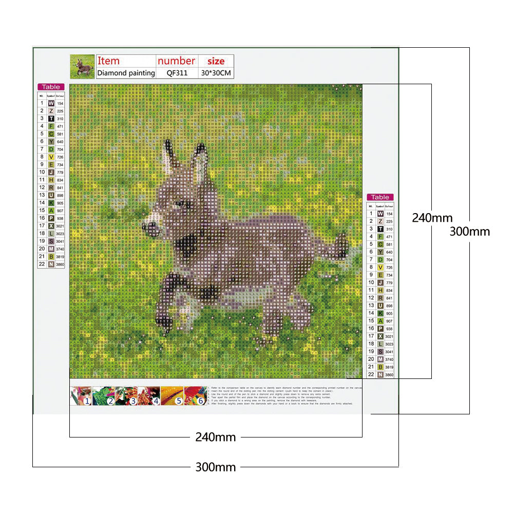 Donkey - Full Round Drill Diamond Painting 30*30CM