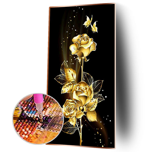Golden Flower - Full Round Drill Diamond Painting 45*85CM