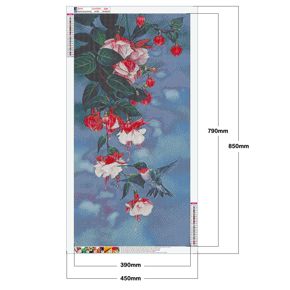 Flowers Decorative - Full Round Drill Diamond Painting 45*85CM