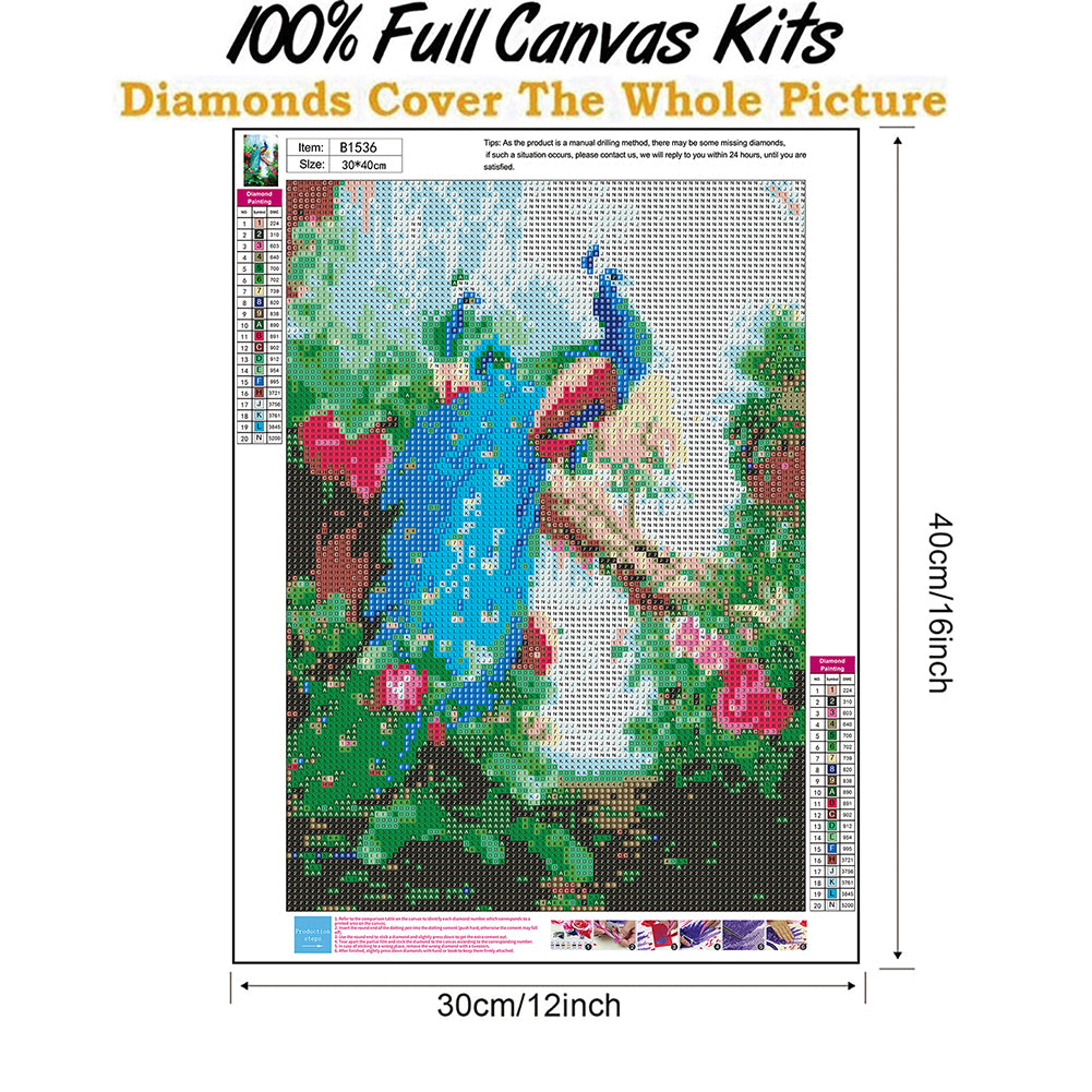 Lordly Peafowl - Full Round Drill Diamond Painting 30*40CM