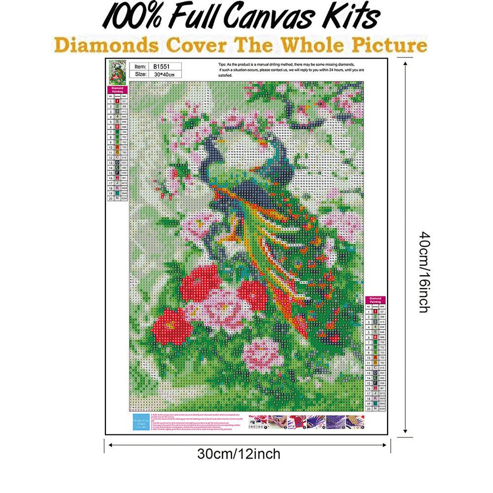 Lordly Peafowl - Full Round Drill Diamond Painting 30*40CM