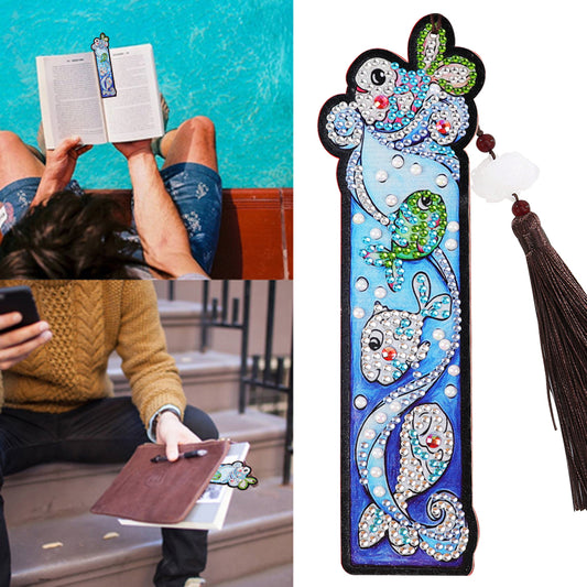 5D DIY Special Shaped Diamond Painting Exquisite Leather Tassel Bookmarks