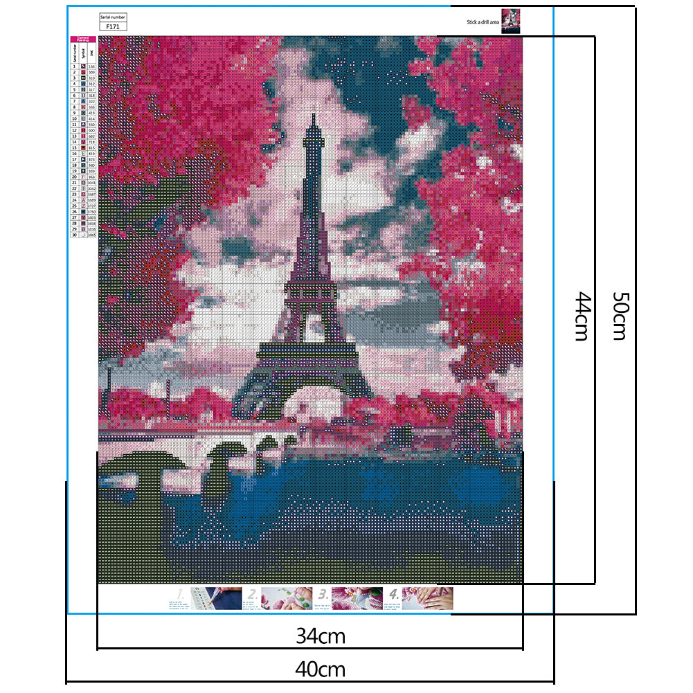 Eiffel Tower - Full Square Drill Diamond Painting 40*50CM