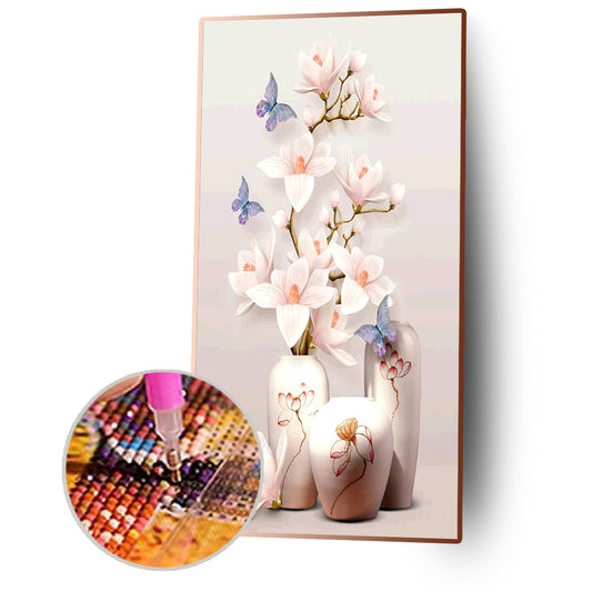 Vase Mangnolia - Full Round Drill Diamond Painting 45*85CM