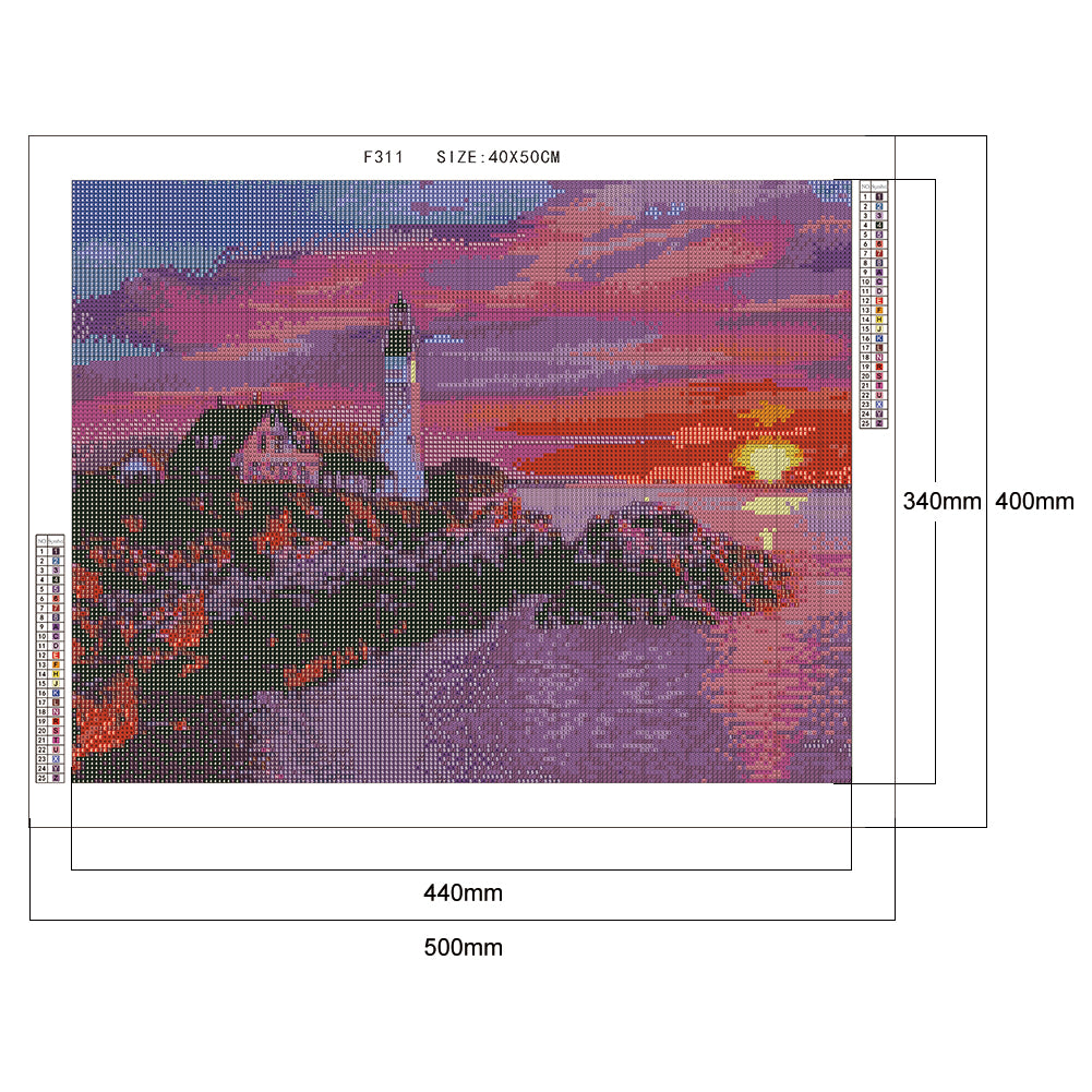 Lighthouse - Full Square Drill Diamond Painting 50*40CM