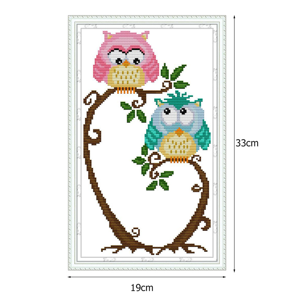 Night Bird - 14CT Stamped Cross Stitch 19*33CM