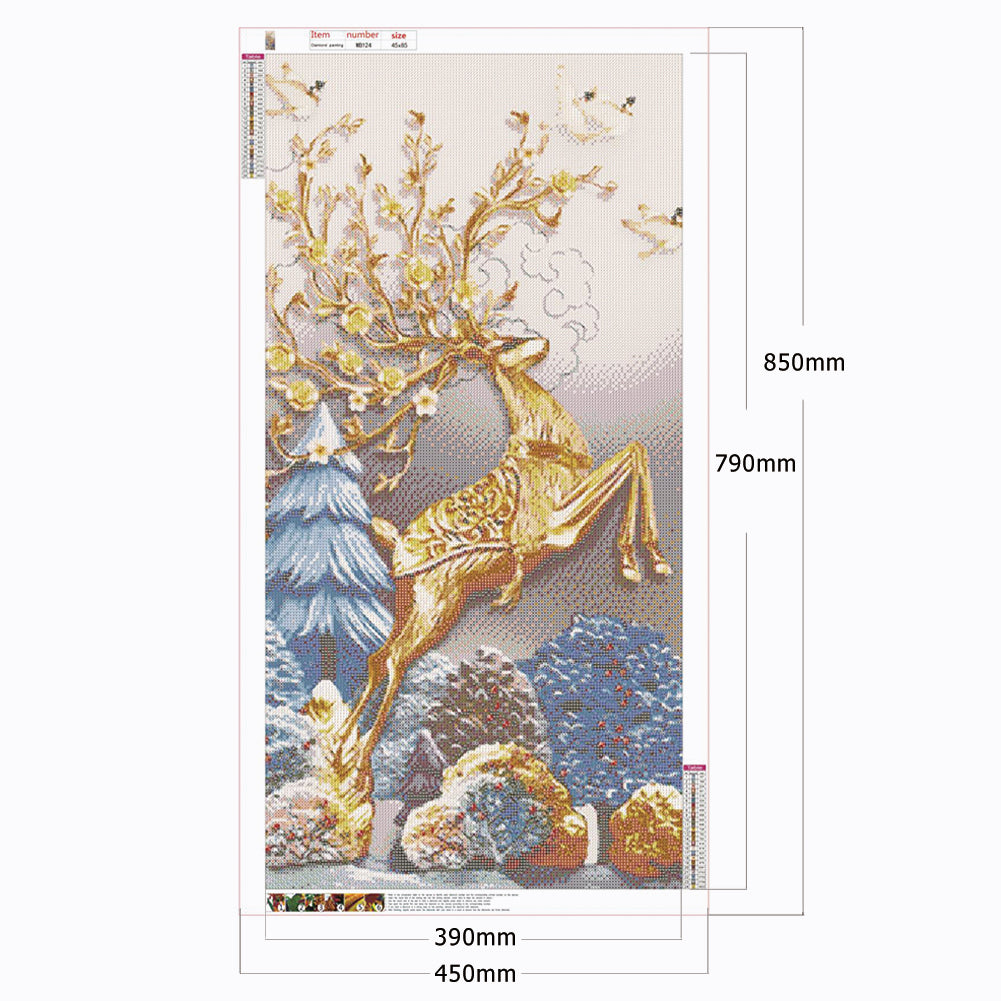 Deer - Full Round Drill Diamond Painting 45*85CM
