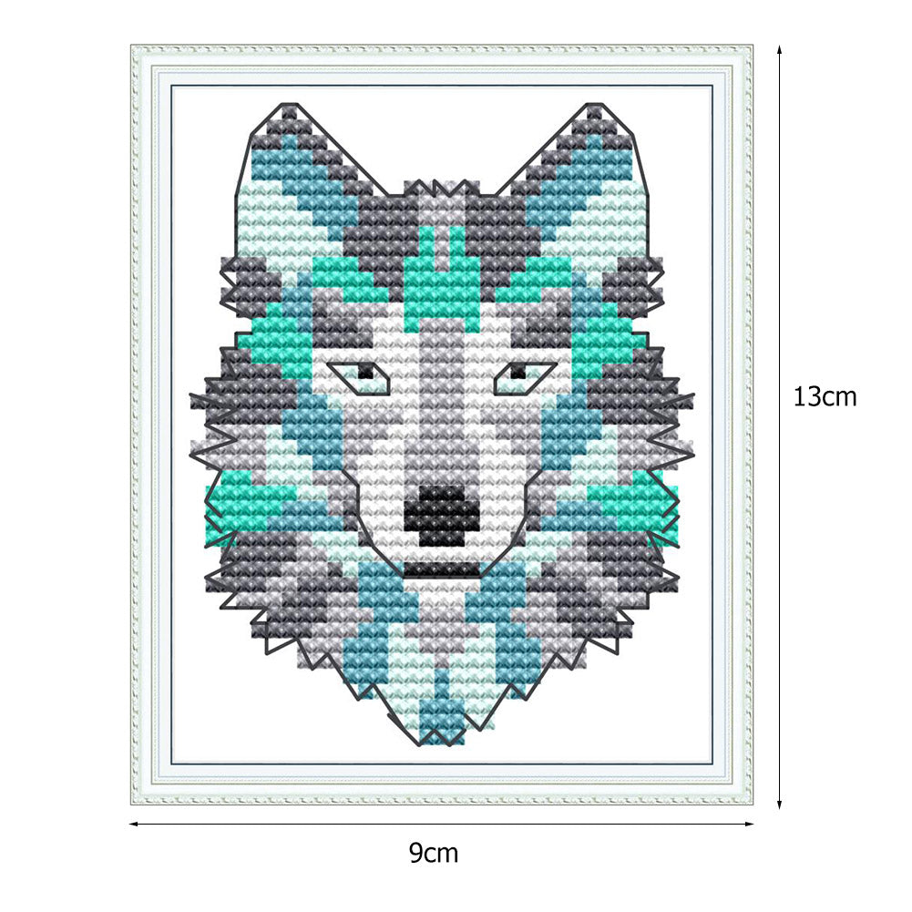 Wolf - 14CT Stamped Cross Stitch 9*13CM