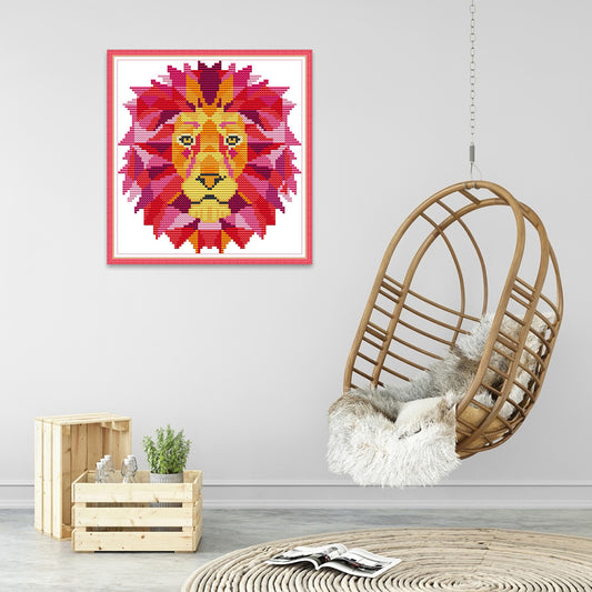 Lion - 14CT Stamped Cross Stitch 19*20CM