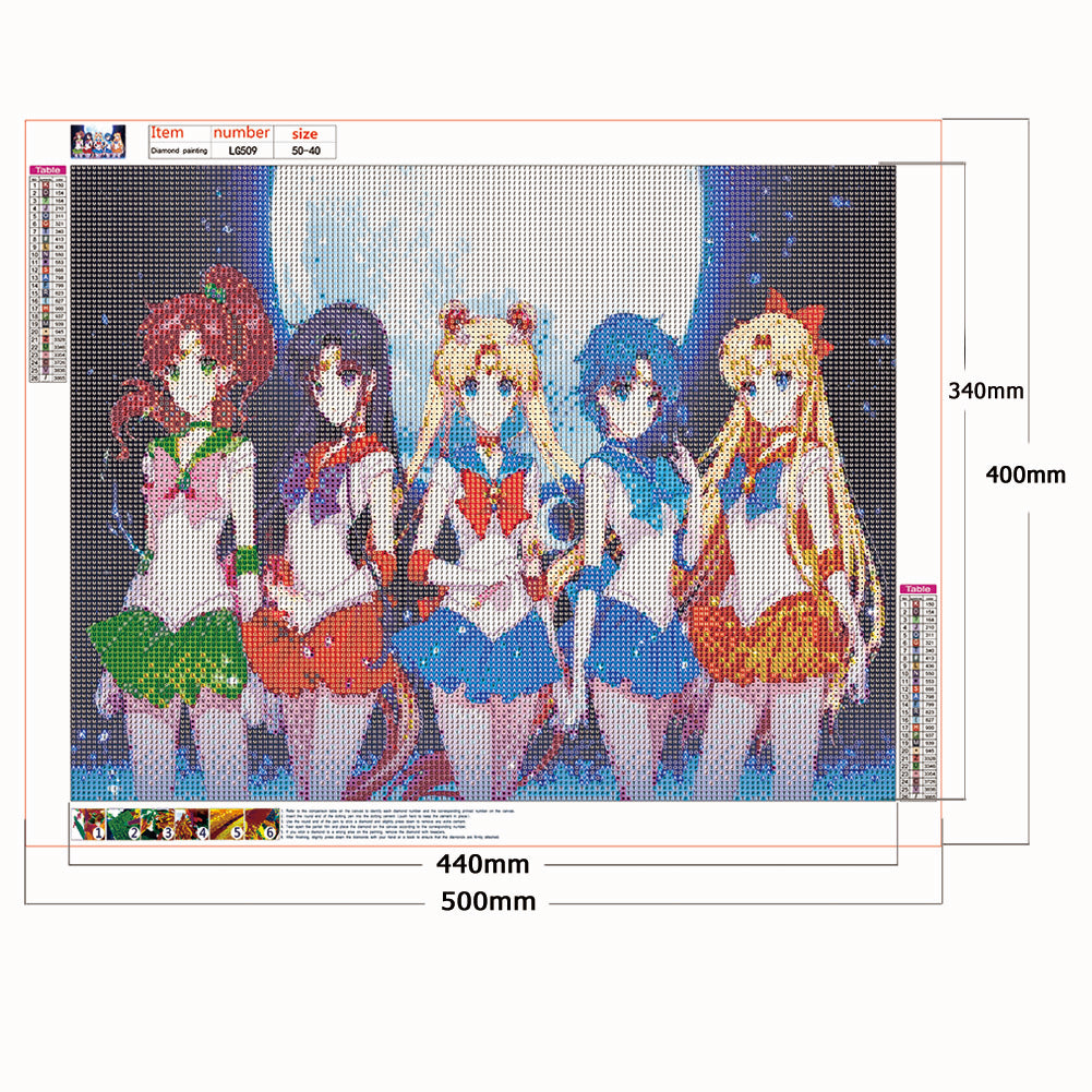 Sailor Moon - Full Round Drill Diamond Painting 50*40CM