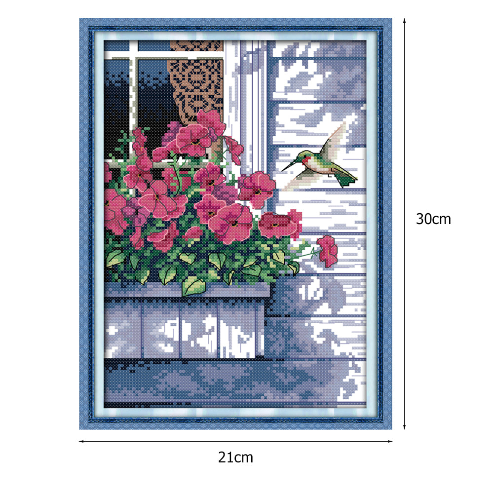 Hummer - 14CT Stamped Cross Stitch 21*30CM