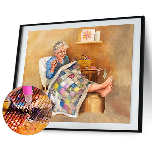 Grandma - Full Round Drill Diamond Painting 40*30CM