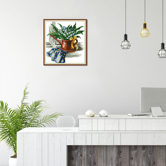 Green Plants - 14CT Stamped Cross Stitch 33*31CM