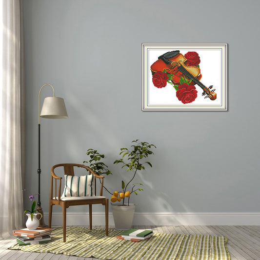 Violin - 14CT Stamped Cross Stitch 36*29CM