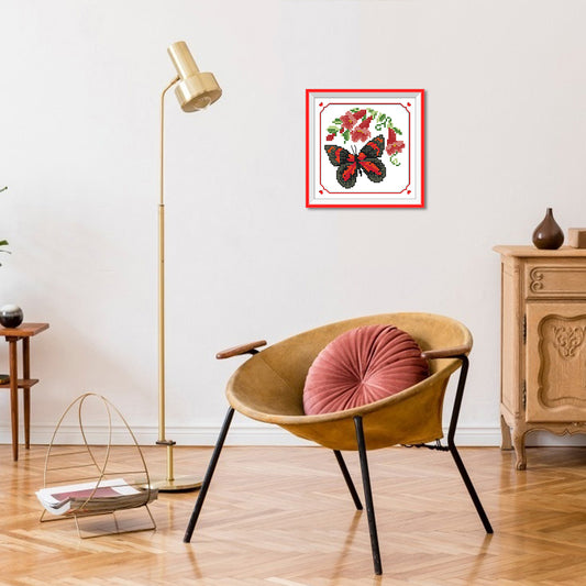 Butterfly - 14CT Stamped Cross Stitch 16*16CM