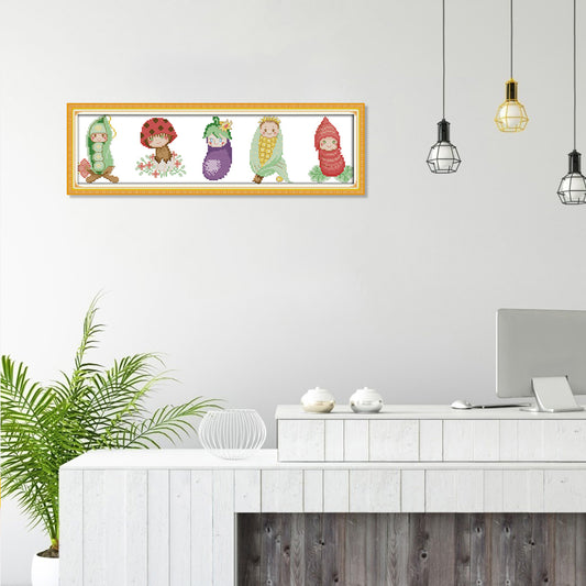 Vegetables - 14CT Stamped Cross Stitch 48*15CM