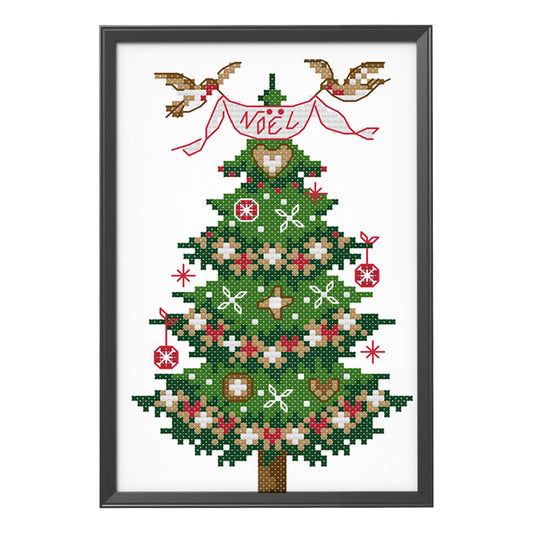 Christmas Tree - 14CT Stamped Cross Stitch 14*19CM