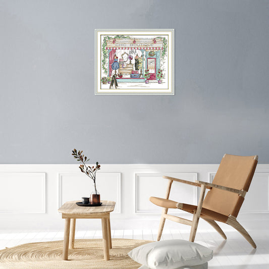 Clothing Shop- 14CT Stamped Cross Stitch 31*26CM
