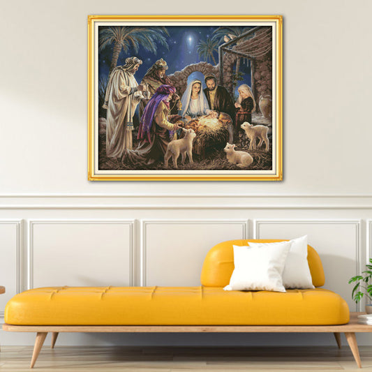 Jesus Birth - 14CT Stamped Cross Stitch 95*80CM