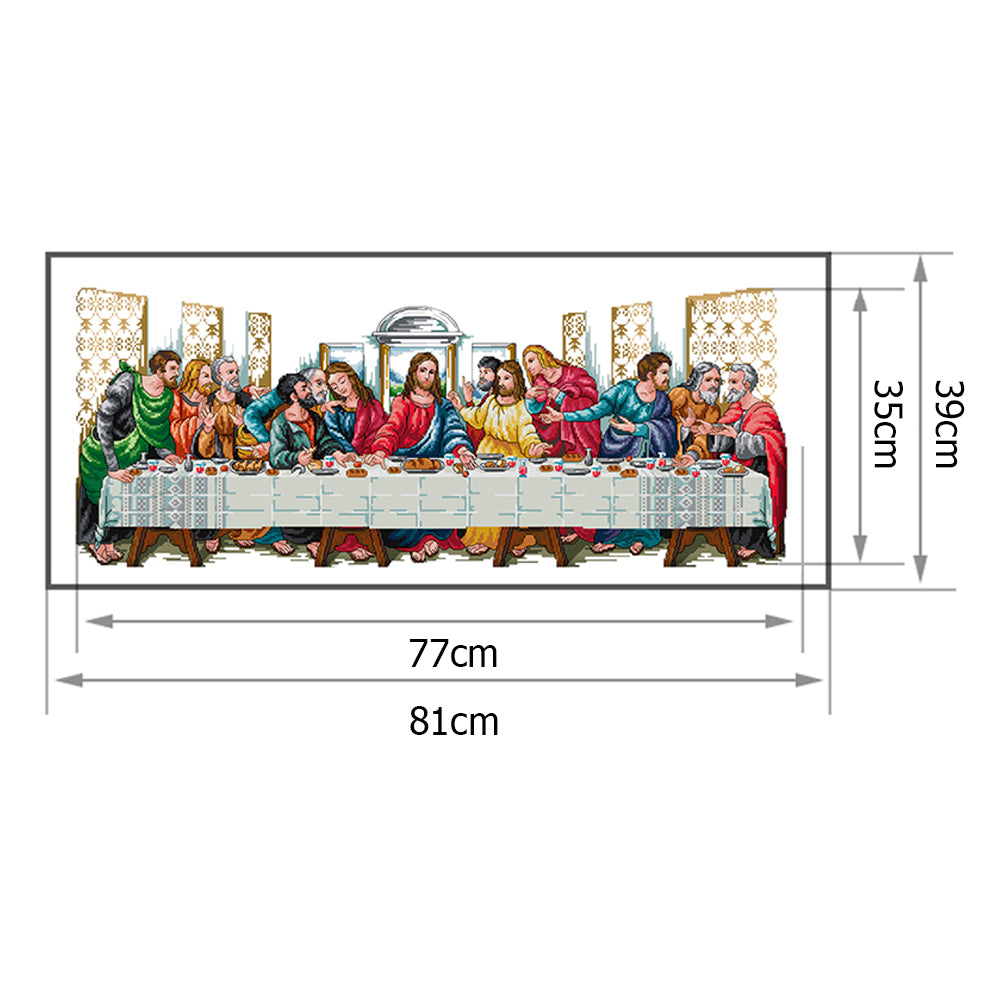 Last Dinner - 14CT Stamped Cross Stitch 77*35CM
