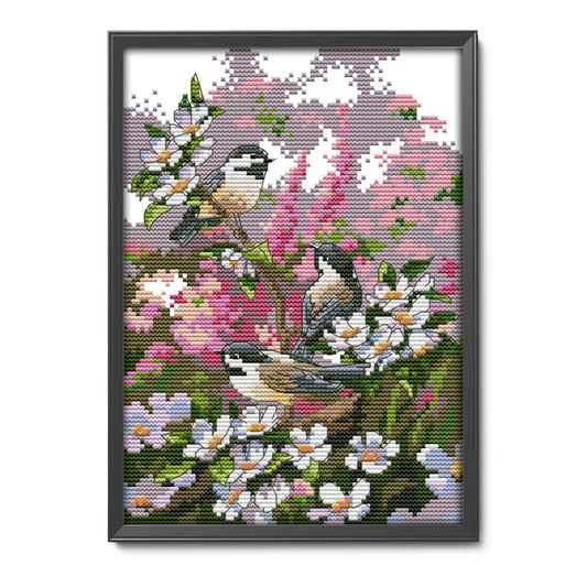 Birds - 14CT Stamped Cross Stitch 19*28CM