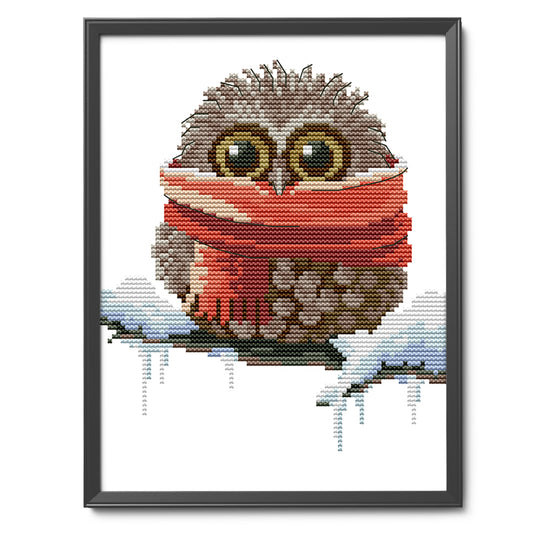 Owl - 14CT Stamped Cross Stitch 19*22CM