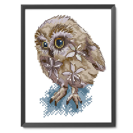 Owl - 14CT Stamped Cross Stitch 15*20CM