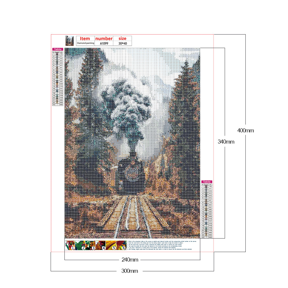 Train - Full Round Drill Diamond Painting 30*40CM