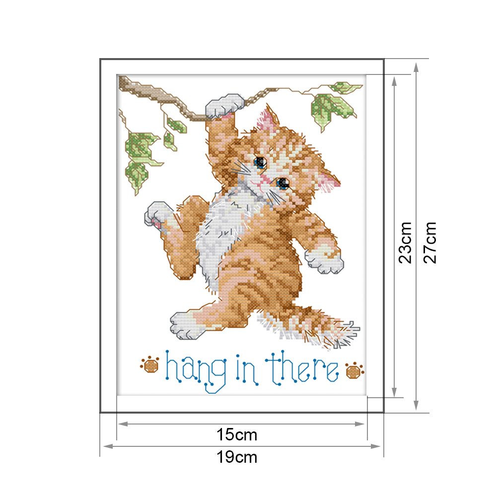 Cat Tree - 14CT Stamped Cross Stitch 19*27CM