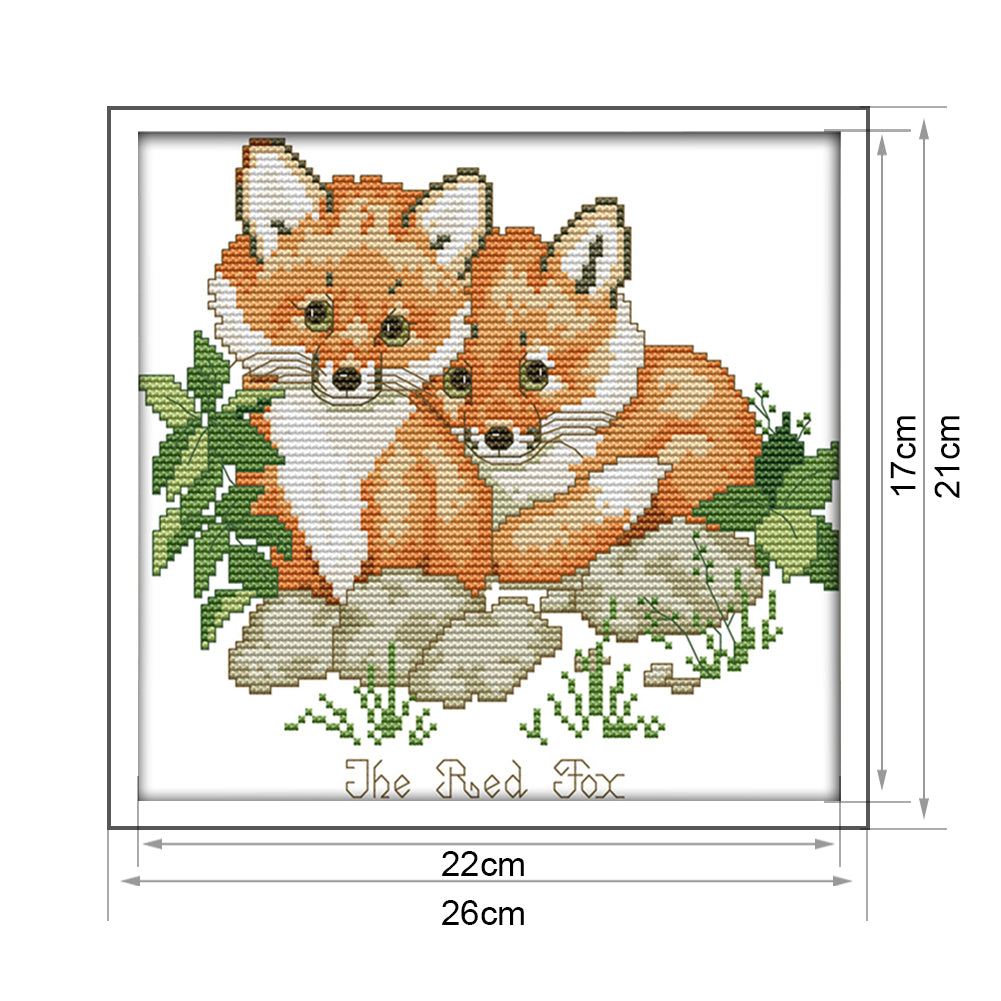 Red Fox - 14CT Stamped Cross Stitch 26*21CM
