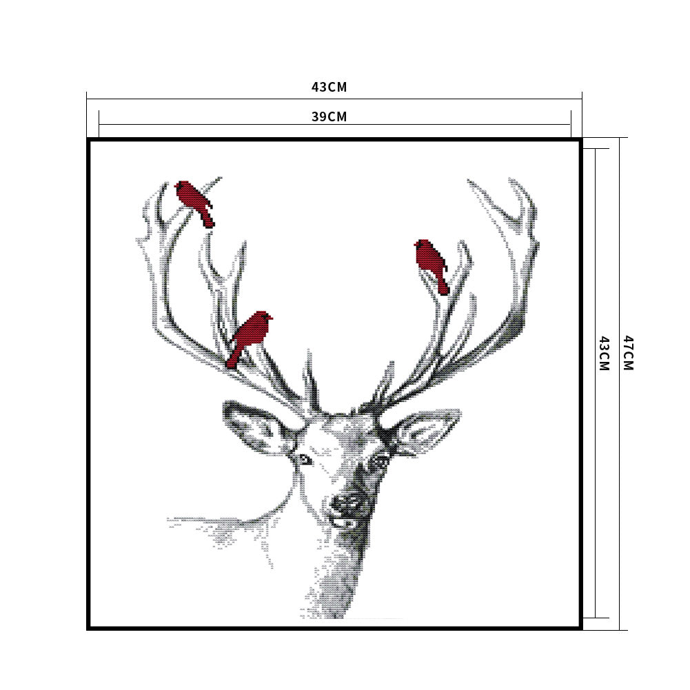Deer- 14CT Stamped Cross Stitch 47*43CM
