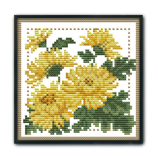 Flower- 14CT Stamped Cross Stitch 17*17CM