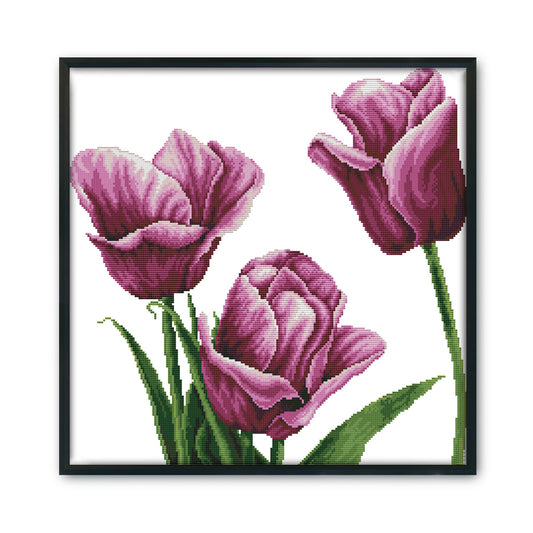 Flower- 14CT Stamped Cross Stitch 45*44CM