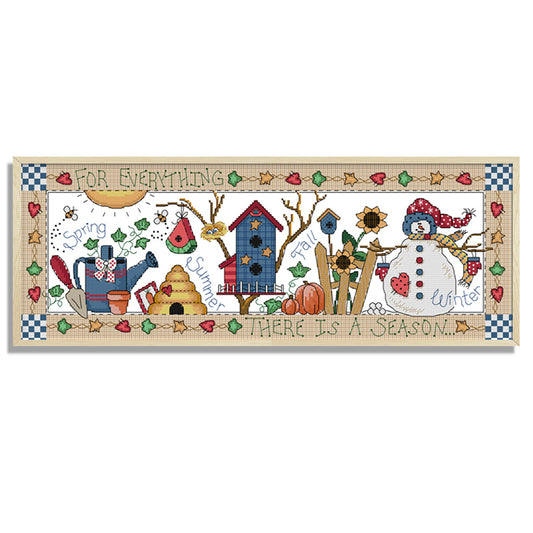 4 Seasons - 14CT Stamped Cross Stitch 54 *22CM