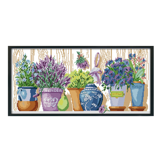 Plants - 14CT Stamped Cross Stitch 56*28CM