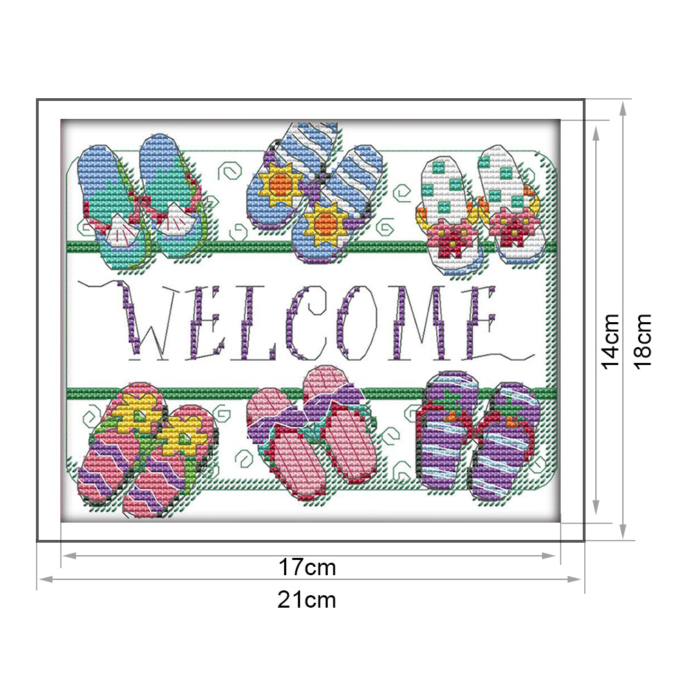 Welcome - 14CT Stamped Cross Stitch 21*18CM