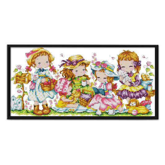 Girl- 14CT Stamped Cross Stitch 54*29CM