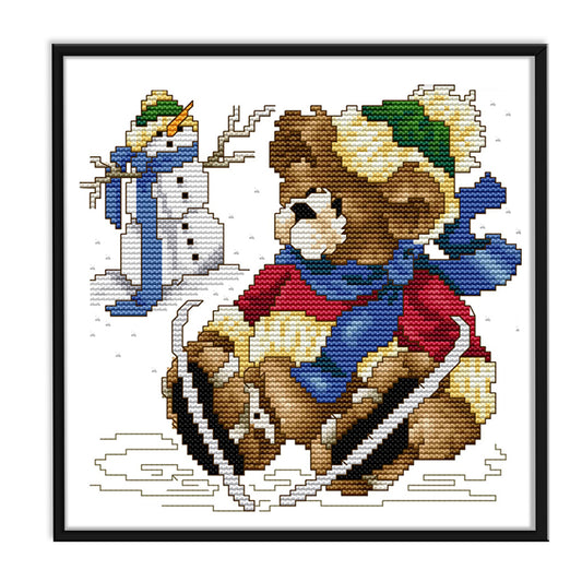 Bear- 14CT Stamped Cross Stitch 21*21CM