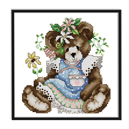 Bear- 14CT Stamped Cross Stitch 21*21CM
