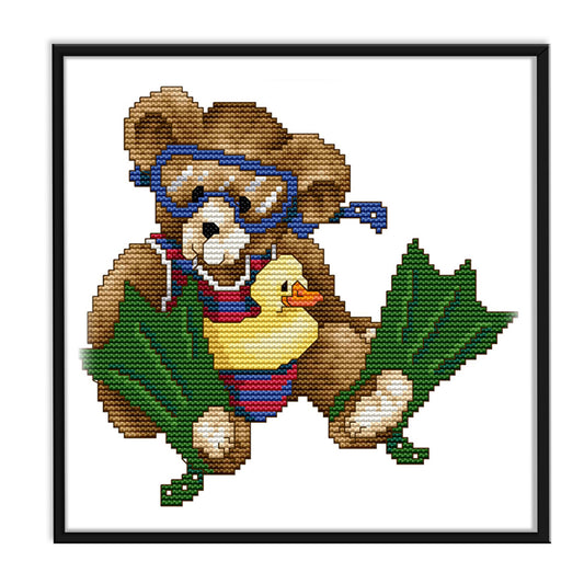 Bear- 14CT Stamped Cross Stitch 21*21CM