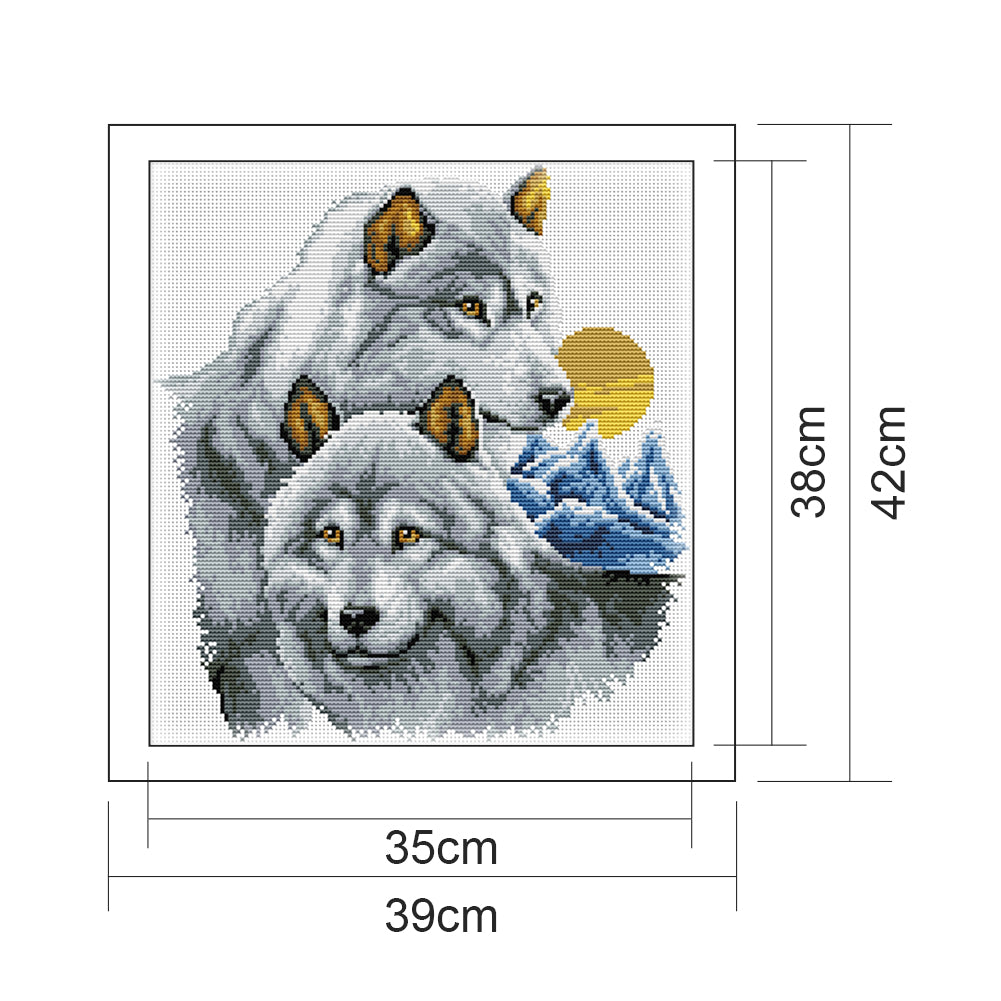 Wolves- 11CT Stamped Cross Stitch 39*42CM