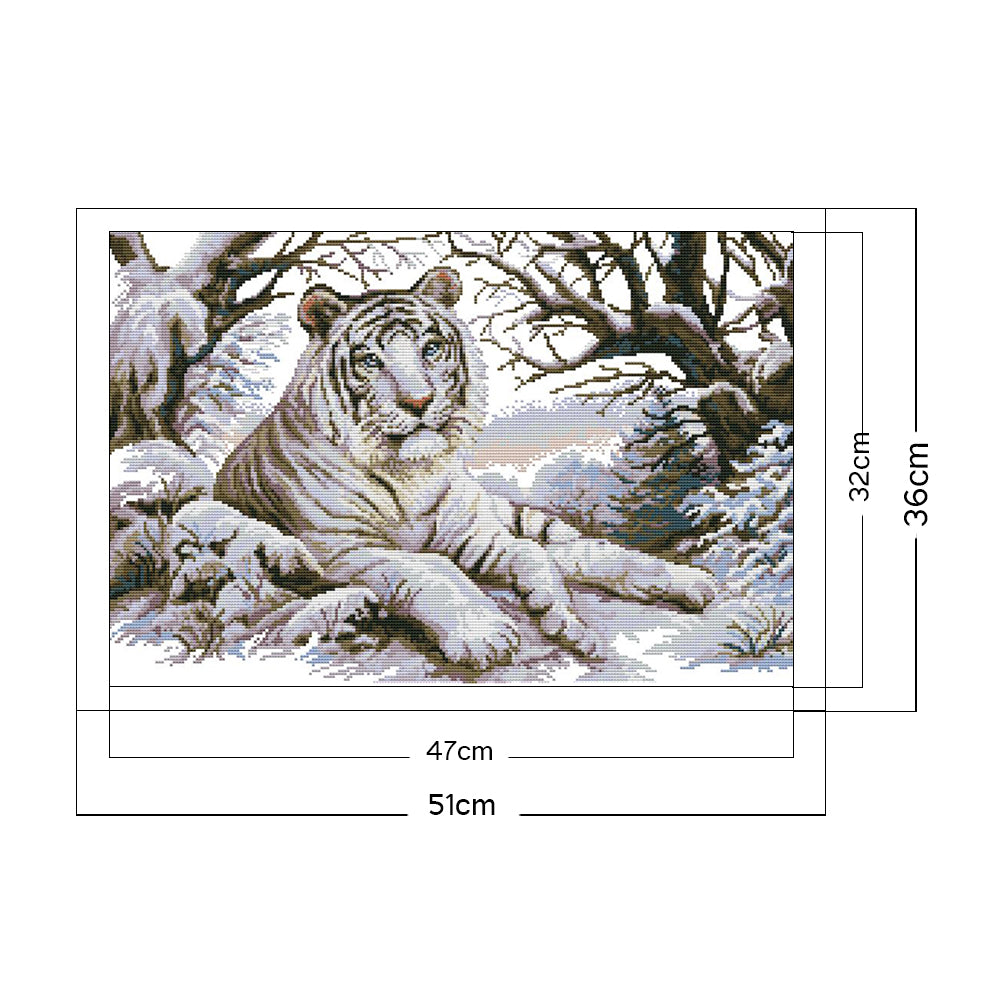 Tiger - 14CT Stamped Cross Stitch 51 *36CM