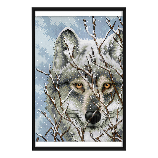 Wolf - 14CT Stamped Cross Stitch 21 *30CM